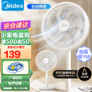 美的（Midea） 电风扇家用7叶落地扇 摇头电风扇循环通风大风量电扇台式桌面小型风扇（台地两用升级款） 白色丨7叶台地两用