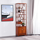 三匠名居红木家具非洲花梨（学名：刺猬紫檀）客厅隔断博古架实木新中式置物架展示架多宝阁书架D 雕花单个：长60*宽30*高198cm