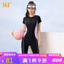 361°泳衣女士夏季保守连体五分平角游泳衣专业训练大码显瘦温泉泳装