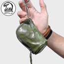 BOYCLN品牌 钥匙包女 汽车锁匙包手工真皮腰挂包头层牛皮钥匙袋男手拿包 大版绿色