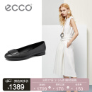 ECCO爱步低跟单鞋女 女鞋新款圆头女士皮鞋 安妮208043 黑色20804301001 36（鞋码偏大，建议拍小一码）