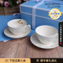 WEDGWOOD欢愉假日杯碟咖啡杯碟茶杯碟高颜值情侣杯新婚礼 欢愉假日2杯2碟(象牙白+树莓)