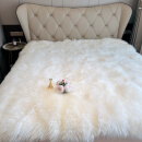 加大羊皮褥子皮毛一体双人褥子防潮保暖床毯长毛床毯 白色 1.8x2米