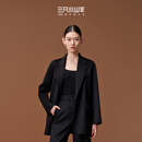 三只小山羊【薄荷曼波风】 春夏新款100纯羊绒女士小西装 黑色 S