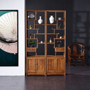 三匠名居 红木家具非洲鸡翅木（学名：非洲崖豆木）博古架实木置物架中式多宝阁客厅隔断柜古董架展示陈列架 一对:长150*宽30*高198cm