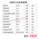 久保田988 1008收割机配件全车皮带行走脱粒绞龙C78 B128原厂 988puls全车原厂皮带