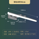 镜前灯led卫生间免打孔补光化妆镜柜灯现代简约防雾气浴室壁灯具 双杆伸缩 银色80cm-18W三色变光