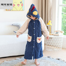 妙普乐A类秋冬加厚儿童浴袍男童奥特曼浴巾斗篷可穿冬季加厚儿童睡袍法 奥特曼【加厚提花珊瑚绒】 12码【建议115-125cm】