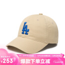 MLB帽子男女棒球帽四季大标软顶鸭舌帽运动3ACP6601N-07BGS-F/米黄色