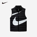 NIKE 耐克童装男女童大LOGO羽绒马甲冬季新款儿童立领保暖上衣 正黑色 90绒 110 /56 充绒量30克【建议身高104-110cm】