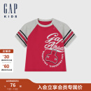 Gap男幼童2024夏季新款小熊logo插肩短袖T恤儿童装纯棉上衣465349 红色 110cm (4-5岁) 亚洲尺码