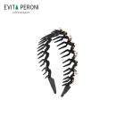 依慧达（Evita Peroni ）皇冠发箍女珍珠水晶仙气公主风头箍复古法式压发发饰生日礼物金色