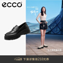 爱步（ECCO）厚底乐福鞋女 24年秋冬新品百搭英伦风厚底增高牛皮鞋 踪迹220723 黑色22072301001 37