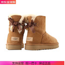 UGG秋冬圆头套筒迷你短筒蝴蝶结女雪地靴 1016501 栗色 36