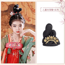 创京懿选儿童假发古风女演出古装汉服儿童假发古风头饰一体式飞天发髻敦煌 儿童光瑶髻+花锦发冠