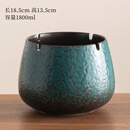 睿江高端茶洗茶渣缸陶瓷建水大小号水盂废水桶烟灰缸茶具配件茶水缸 窑变绿-烟灰茶渣缸·大号