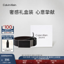 Calvin Klein Jeans男士真皮双面用ck金属板扣平滑扣牛皮腰带节日礼物HC589H38 001-太空黑 90cm