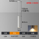 祎琳极简床头小吊灯led橱窗卫生间吊灯直筒吧台卧室餐厅灯简约吊线灯 白色/直筒30cm-三色光12w 普通电源