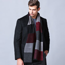 杭丝路男士丝巾真丝拉绒简约绅士保暖生日节日送爸爸长辈老公高档礼物