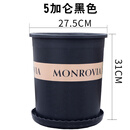 加厚树脂花盆 加仑盆 控根盆 环保树脂塑料花盆加厚绿萝多肉阳台创意仿陶瓷加仑盆高体加仑盆 5加仑灰黑 配套托盘