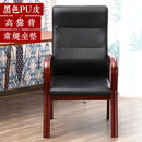 悟辉皮椅皮扶手麻将椅牛皮电脑椅真皮办公椅书房家用棋牌室会议室座椅 薄坐垫 高靠背 黑色PU皮
