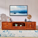 传古匠 红木家具 非洲花梨（学名：刺猬紫檀）四季花电视柜地柜中式明清古典储物柜 四季花电视柜（218x46x48cm）