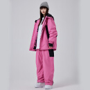 DOOK SNOW2023新款滑雪服女男套装单板双板冬季网红小众潮牌滑雪衣裤装备 玫粉 M