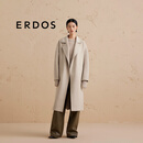 ERDOS 围裹慵懒宽松中长款时尚休闲外套女毛呢大衣 锡器灰 M 165/84A