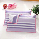 法兰格慕加厚老粗布枕巾亚麻单人加密枕巾四季通用吸汗透气47*74一对 紫宽条一对