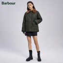 Barbour Woodhall时尚复古女士秋冬保暖菱形翻领绗缝夹克 鼠尾草绿 12