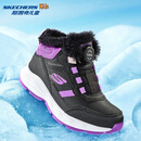 Skechers斯凯奇童鞋儿童冬季旋钮保暖棉靴男女童加绒鞋运动棉鞋405300L 303467L-黑色/紫色/BKPR 36