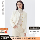 朗姿法式小香风白色气质修身设计感小众短款女秋季新款短外套 米白色2 160/80A/M