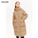 诗篇（PSALTER）鹅绒服美拉德长款抽绳立领连帽羊毛羽绒服 驼色 S