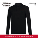 Titleist泰特利斯高尔夫服装男士长袖POLO衫24秋TOUR FITS男装高弹舒适T恤 黑色 XXL