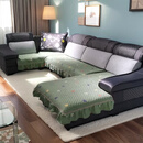 四季通用全防滑u型沙发垫全套贵妃左右不分方向通用沙发垫靠背巾 暖阳棉 小绿花 三件套【坐垫】