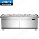 千思 保温台商用 食堂用快餐车不锈钢售饭台酒店电热汤池分餐台饭堂打菜热菜台自助售菜柜式餐车