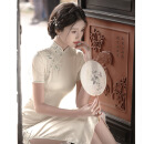 杜艳枝改良旗袍新款2025年夏季年轻款少女连衣裙新中式气质白色平时可穿 清风一笔 M (160) 90-100斤