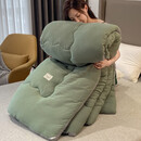 爱思居加厚保暖被子冬被芯单人学生宿舍春秋被薄款1.5米棉被双人1.8m太空被四季通用 大地绿 150*200cm（3斤）