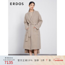 ERDOS 秋冬无染色围裹系带青果领长款女羊绒大衣 锡器灰 160/84A/M