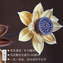美学黑客禅意中式玄关客厅样板间干花花束真花天然干莲蓬荷花落地装饰摆设 2支浅色木莲花 主图
