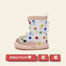 babycrayon彩虹鲨鱼儿童雨鞋女防滑防水男童女童胶鞋雨靴可爱宝宝雨鞋