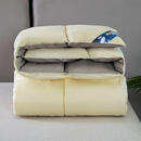 95白鹅绒被子春秋被冬被保暖双人鸭绒被芯羽绒被加厚 8*8黄+灰已通过质检 150x200cm6斤冬被