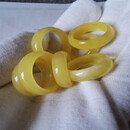 喜吟福琥珀蜜蜡指环扳指戒指跑环 俄料鸡油黄蜜蜡一体指环戒指个性定制 2号22.7*7.1内径16.92