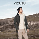 威可多（VICUTU）男士棉服舒暖御寒时尚连帽商务休闲百搭外套 灰色 XL
