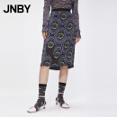 江南布衣（JNBY）【商场同款】JNBY/江南布衣23春新品半身裙压褶几何印花5N2D16190 906/杂灰粉 L