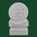 语森忆石雕门墩家用抱鼓石小象貔貅狮子石墩庭院户外晚霞红中式石头摆件 汉白玉花开富贵高120厘米一对