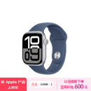 Apple/苹果 Watch Series 10 智能手表GPS款42毫米银色铝金属表壳丹宁色运动型硅胶表带S/M MX1J3CH/B