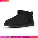 UGG冬季男士经典休闲一脚蹬低帮短靴雪地靴CLASSIC ULTRA 1137391 BLK-黑色 40