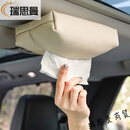 润华年高颜值车顶纸巾盒磁吸车载抽纸盒自动吸顶汽车天窗纸巾盒挂式车用 皮薄款奶昔白