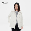 AIGLE艾高春夏GORE-TEX防风防雨透汽户外休闲夹克风衣上衣女士外套 奶米白色 Q2152 M 38 (165/88A)